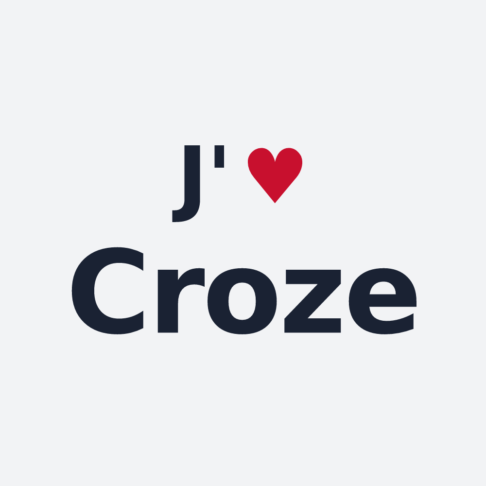 Poster personnalisé Croze — design « J'aime Croze » imprimé sur le poster