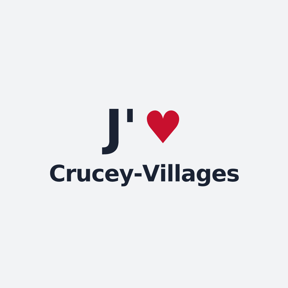 Poster personnalisé Crucey-Villages — design « J'aime Crucey-Villages » imprimé sur le poster