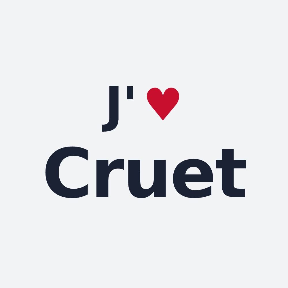 Poster personnalisé Cruet — design J'aime Cruet