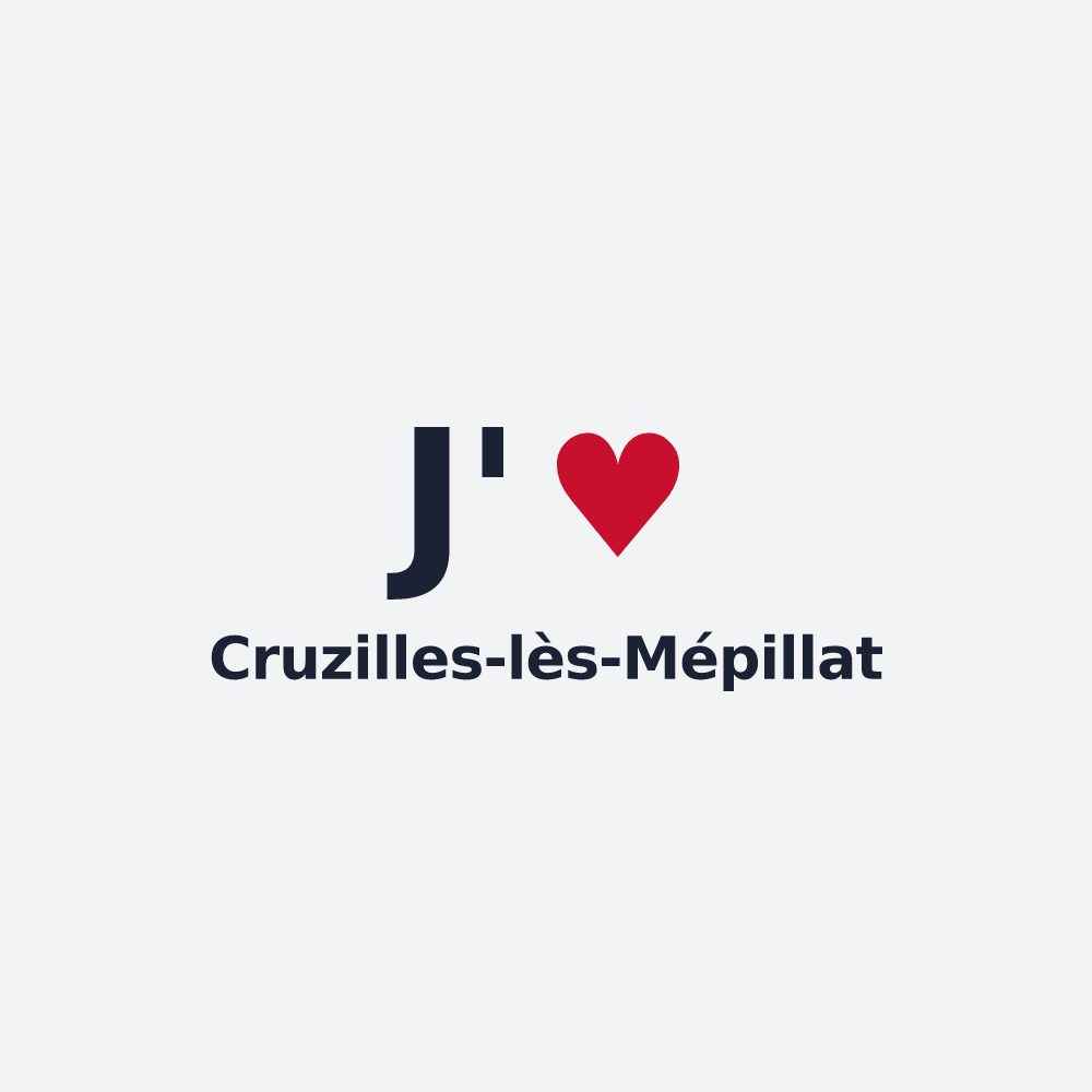 Poster personnalisé Cruzilles-lès-Mépillat — design J'aime Cruzilles-lès-Mépillat