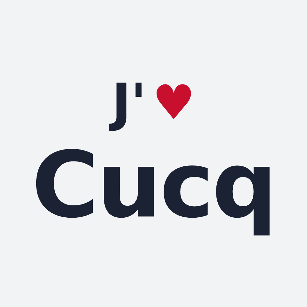 Poster personnalisé Cucq — design « J'aime Cucq » imprimé sur le poster