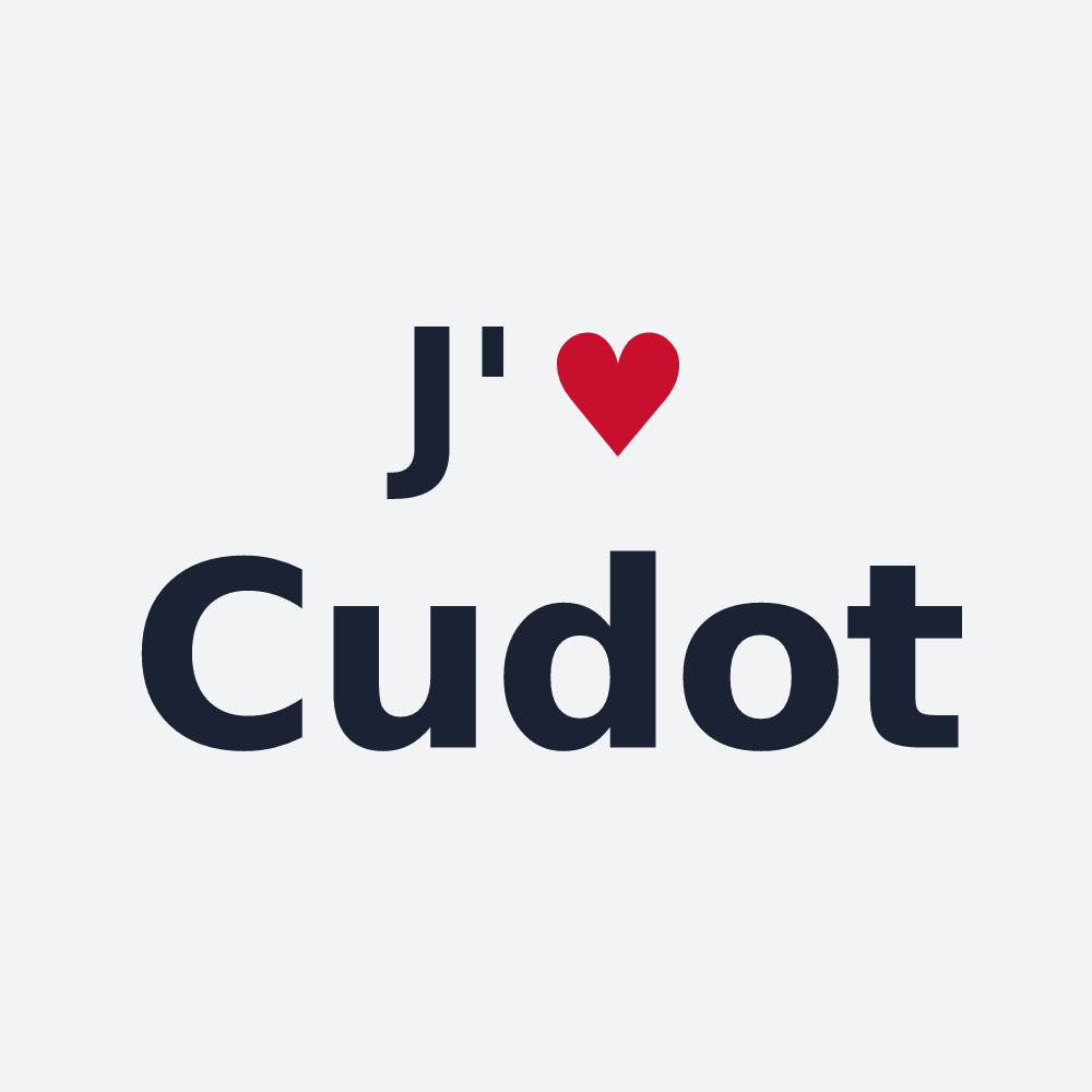 Poster personnalisé Cudot — design J'aime Cudot