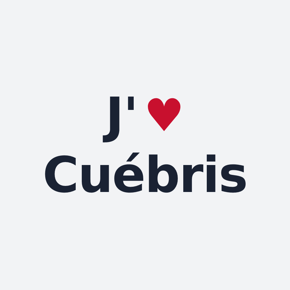 Poster personnalisé Cuébris — design « J'aime Cuébris » imprimé sur le poster