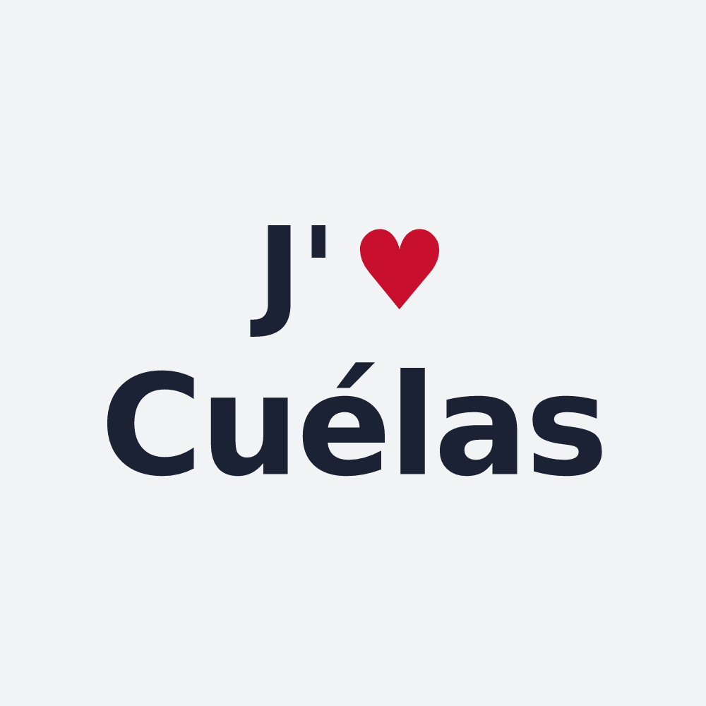 Poster personnalisé Cuélas — design « J'aime Cuélas » imprimé sur le poster