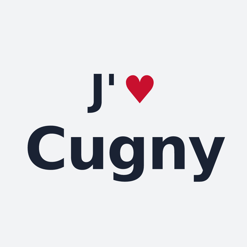 Poster personnalisé Cugny — design « J'aime Cugny » imprimé sur le poster
