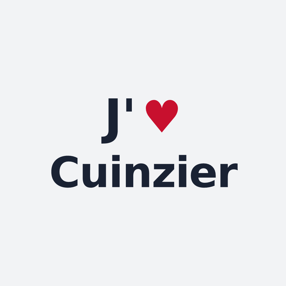 Poster personnalisé Cuinzier — design « J'aime Cuinzier » imprimé sur le poster