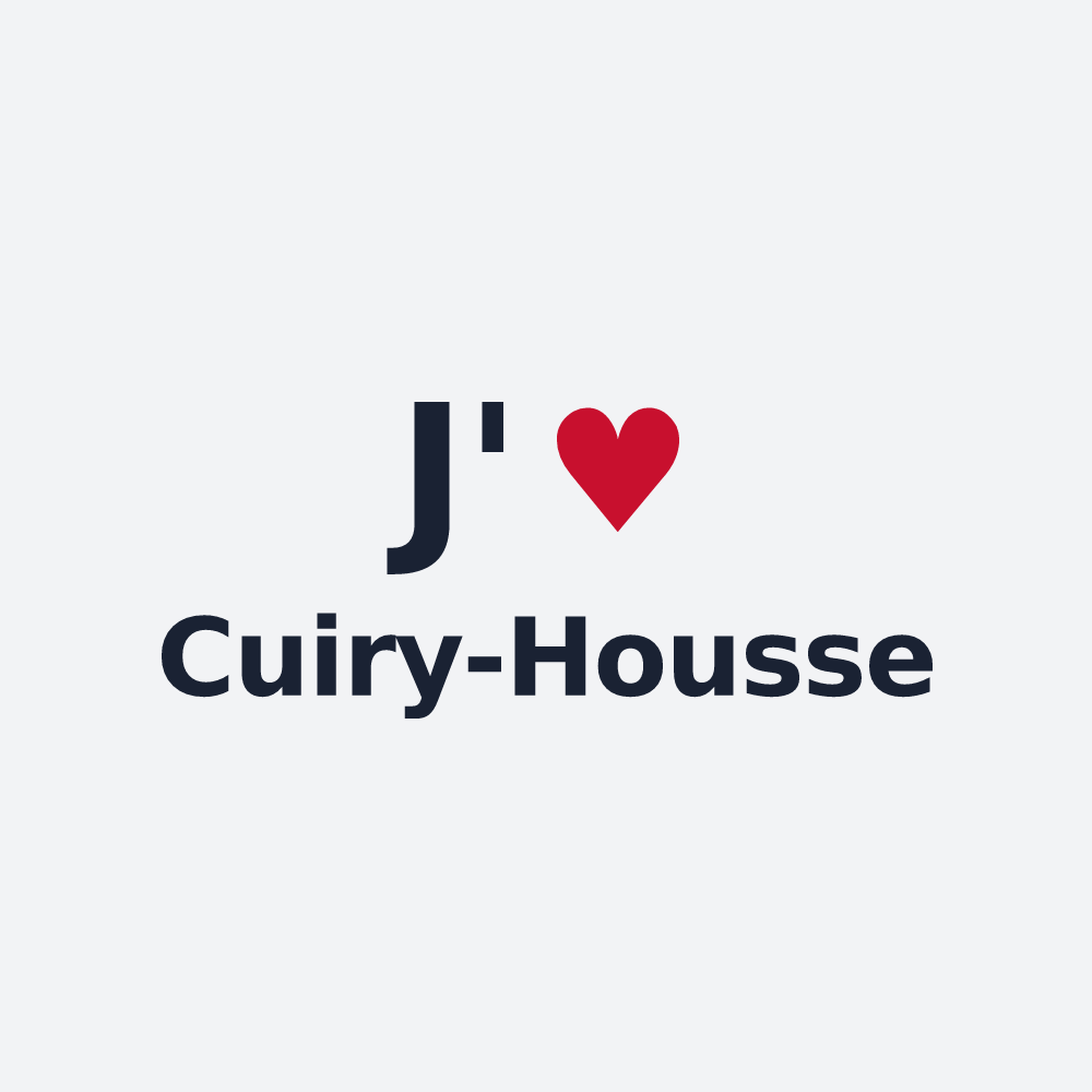 Poster personnalisé Cuiry-Housse — design J'aime Cuiry-Housse