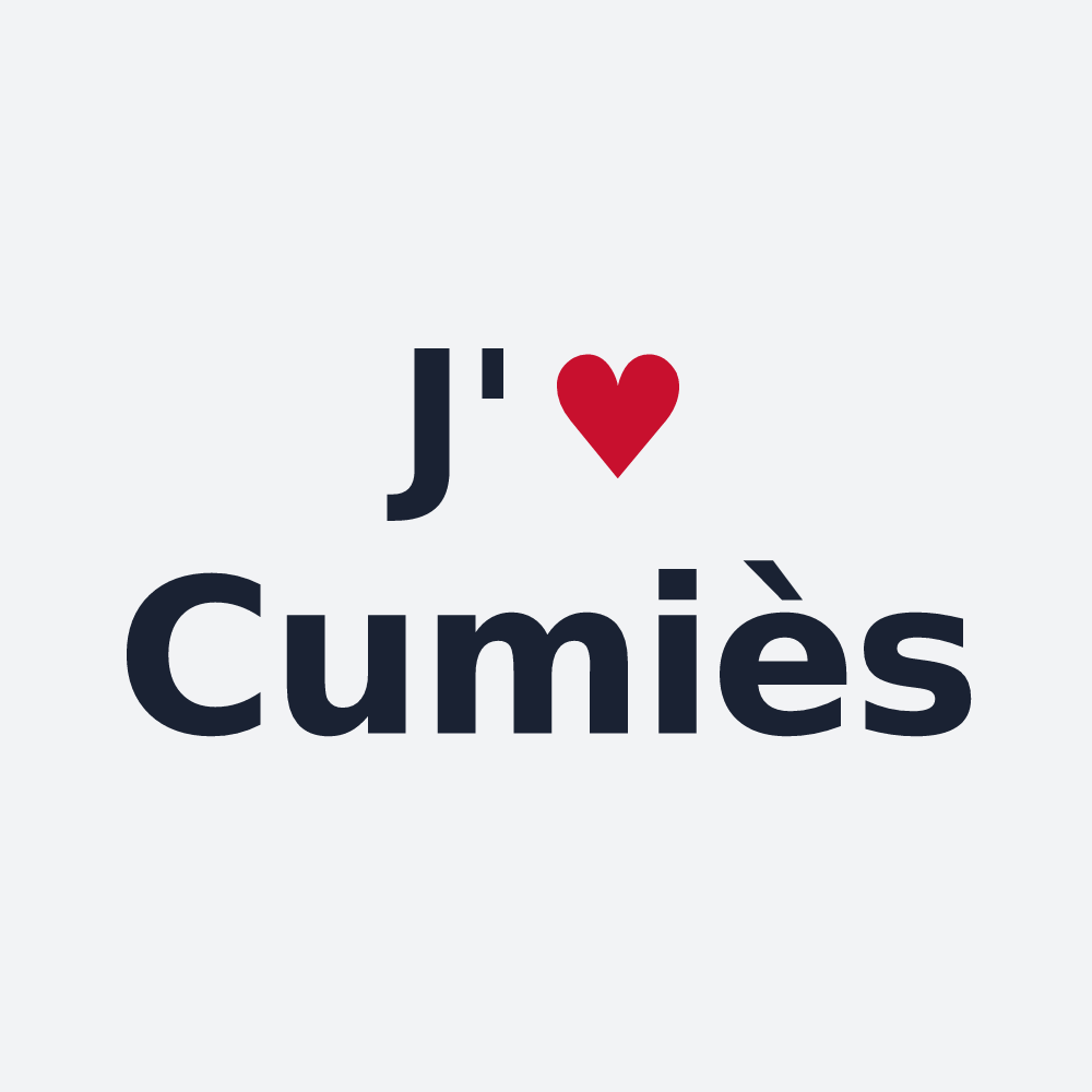 Poster personnalisé Cumiès — design « J'aime Cumiès » imprimé sur le poster
