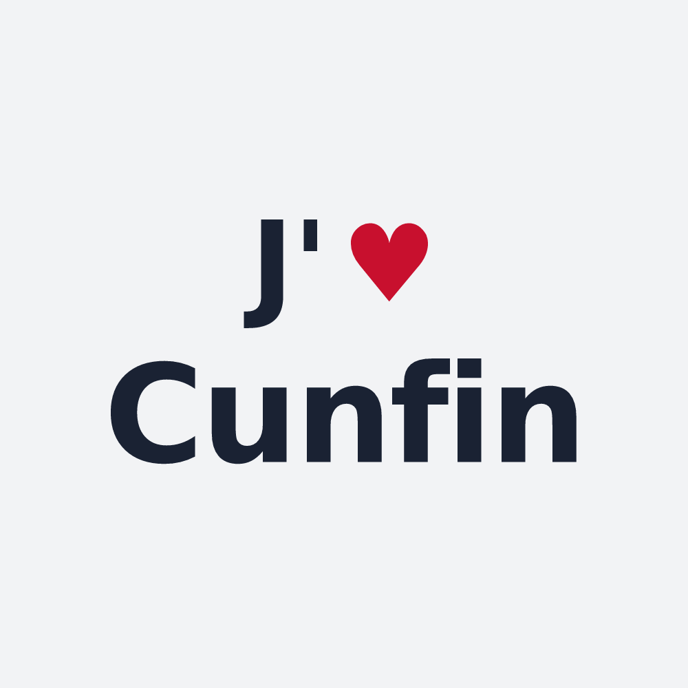 Poster personnalisé Cunfin — design « J'aime Cunfin » imprimé sur le poster