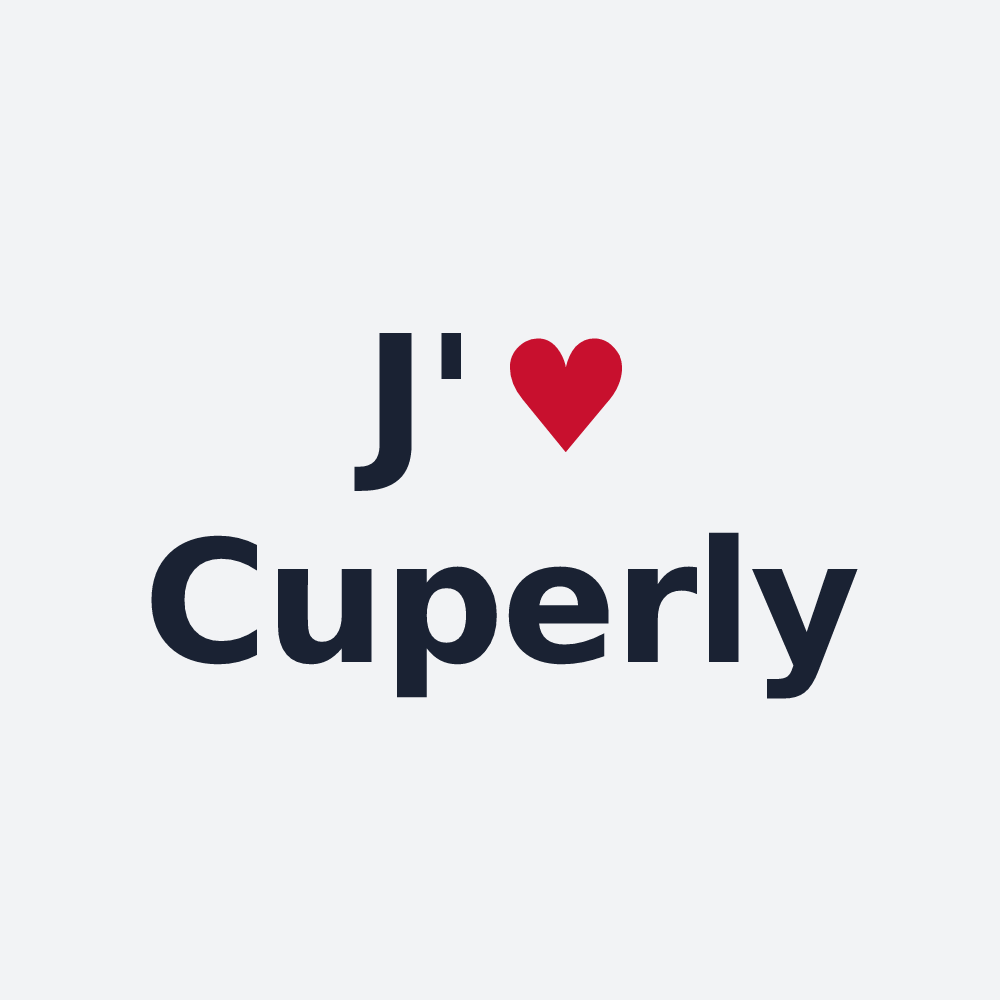 Poster personnalisé Cuperly — design J'aime Cuperly