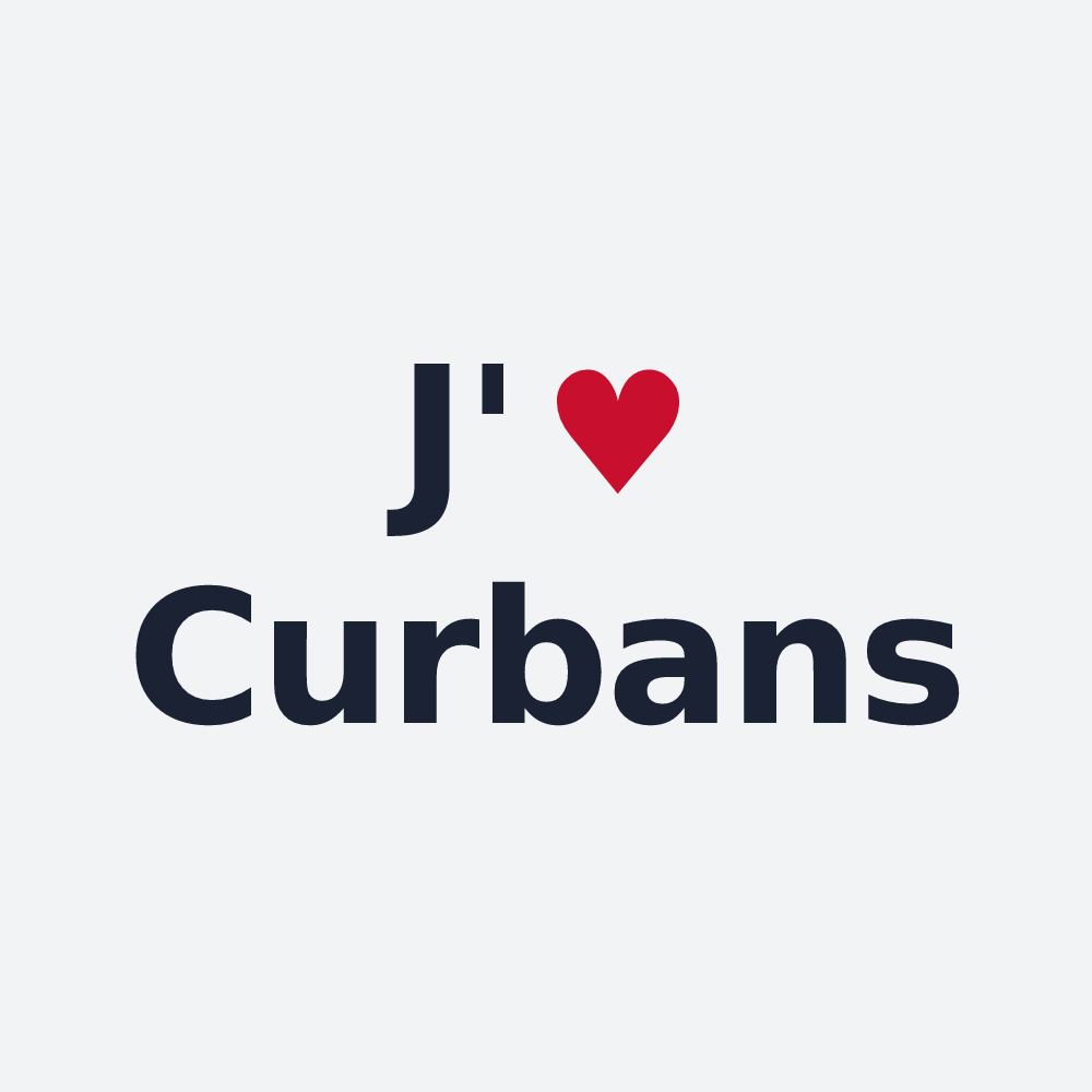 Poster personnalisé Curbans — design « J'aime Curbans » imprimé sur le poster