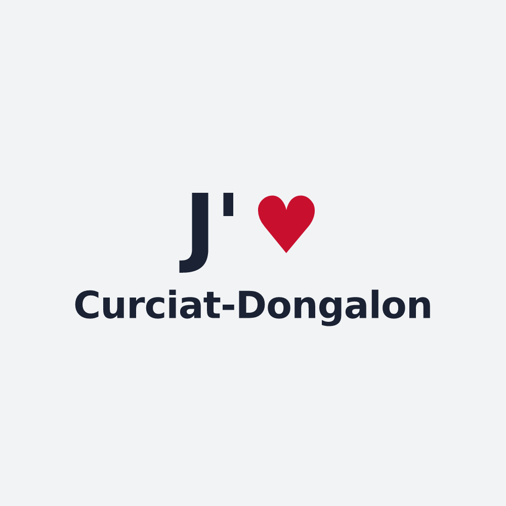 Poster personnalisé Curciat-Dongalon — design « J'aime Curciat-Dongalon » imprimé sur le poster