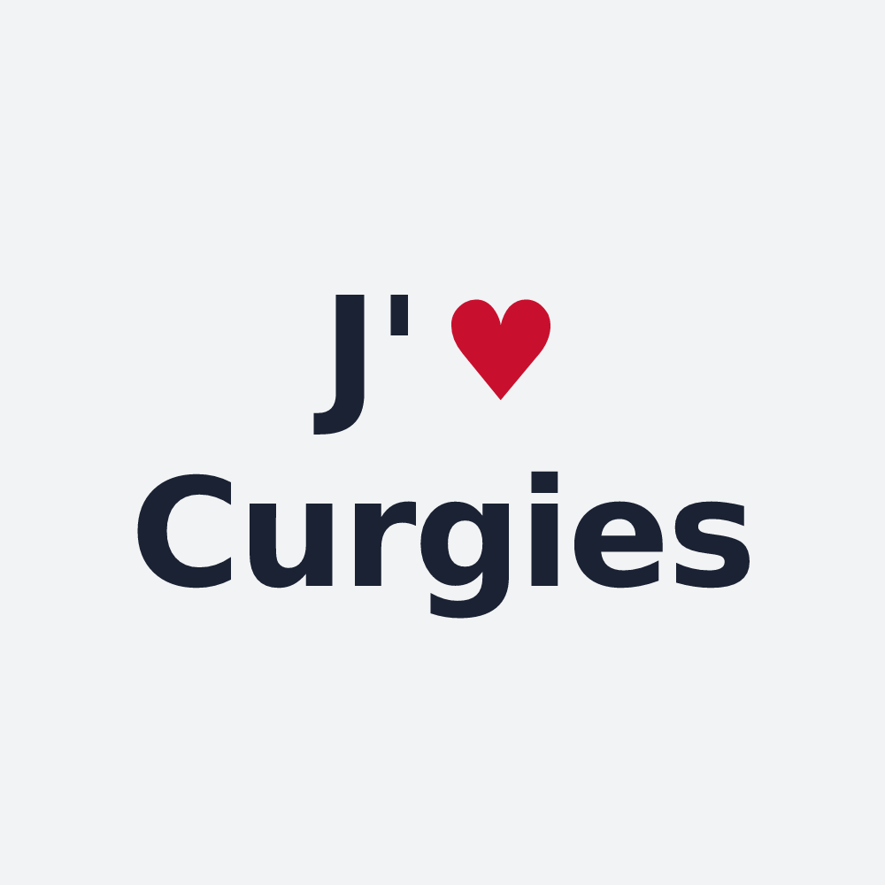 Poster personnalisé Curgies — design J'aime Curgies