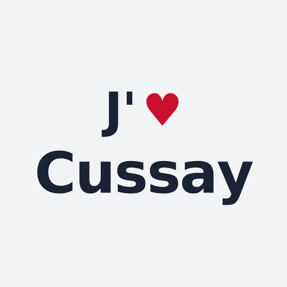 Poster personnalisé Cussay — design « J'aime Cussay » imprimé sur le poster