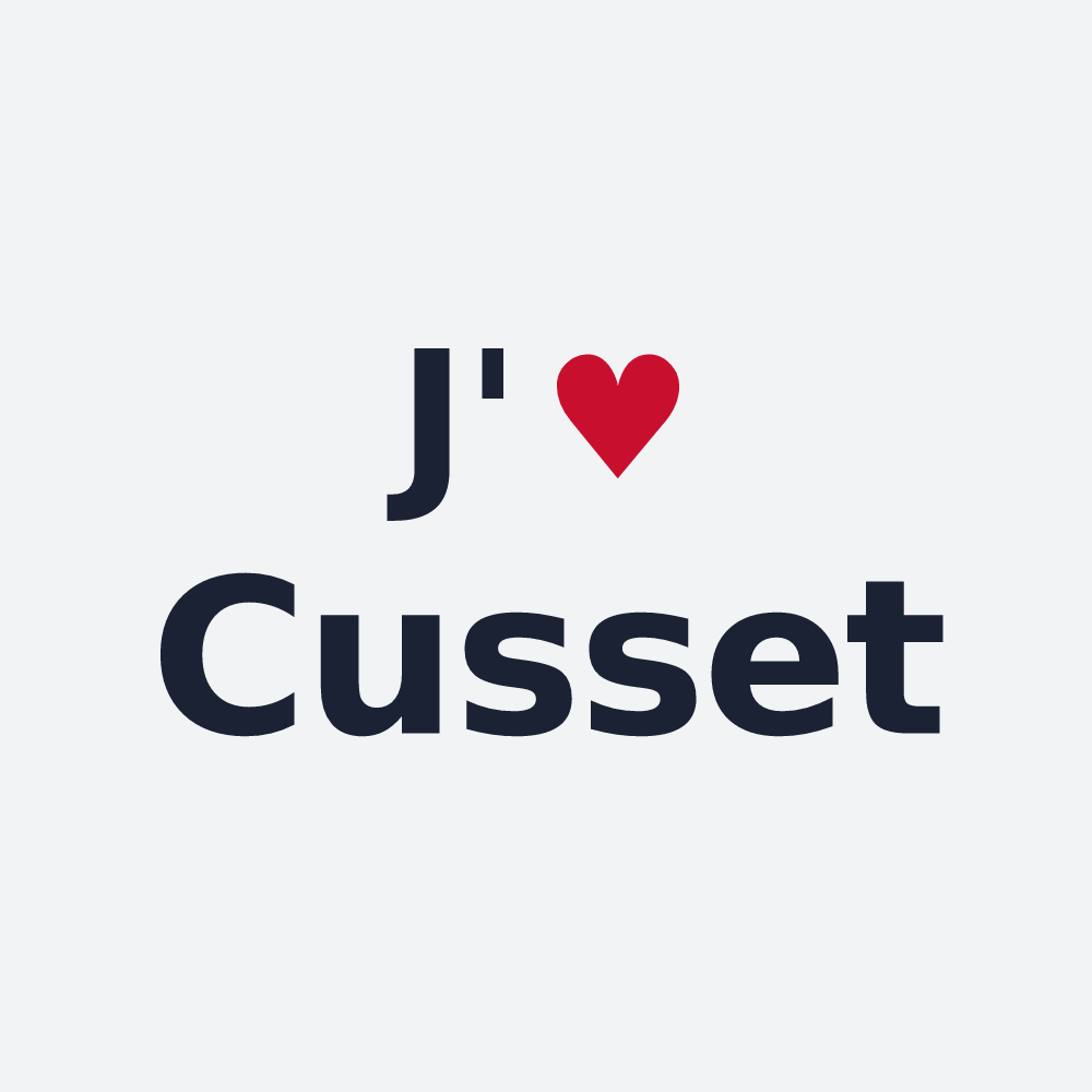 Poster personnalisé Cusset — design « J'aime Cusset » imprimé sur le poster