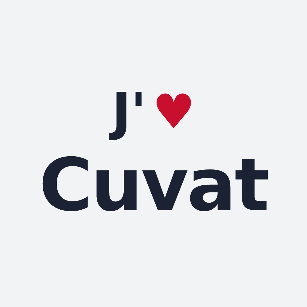Poster personnalisé Cuvat — design « J'aime Cuvat » imprimé sur le poster