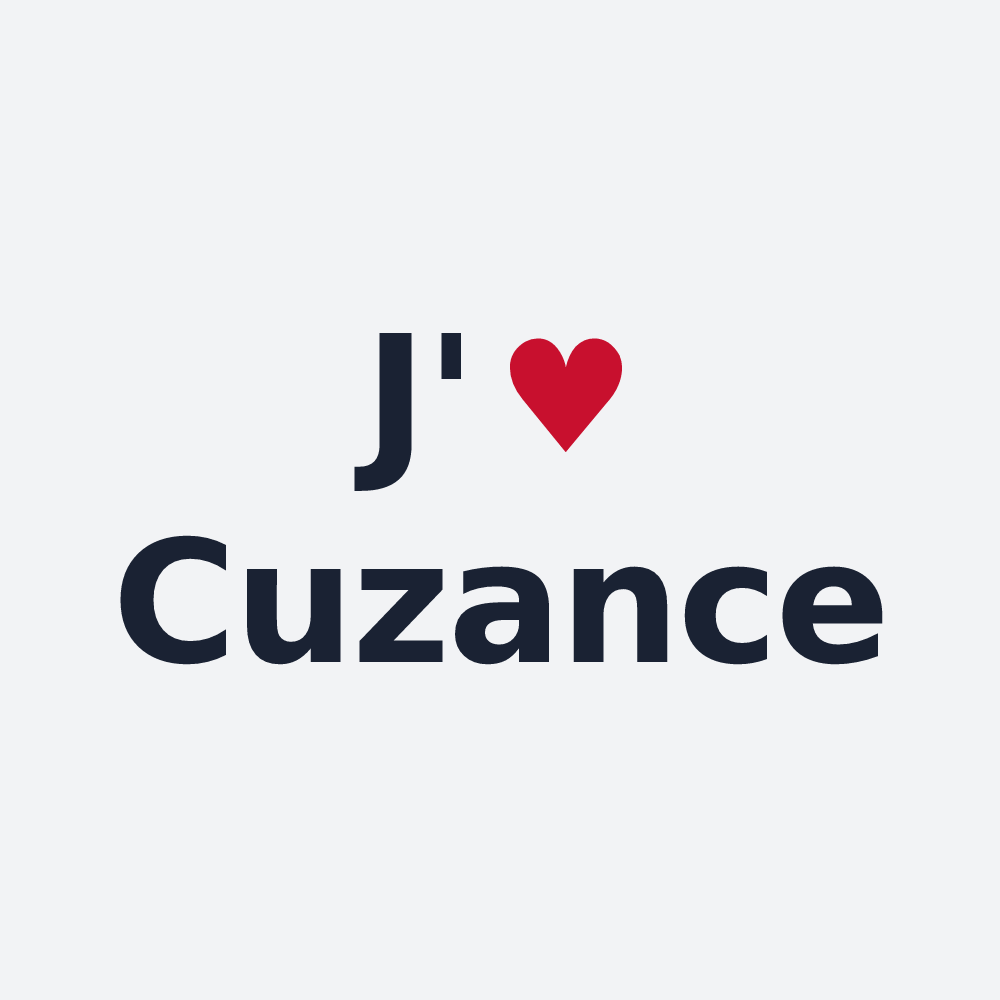 Poster personnalisé Cuzance — design « J'aime Cuzance » imprimé sur le poster