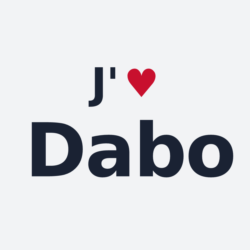 Poster personnalisé Dabo — design J'aime Dabo