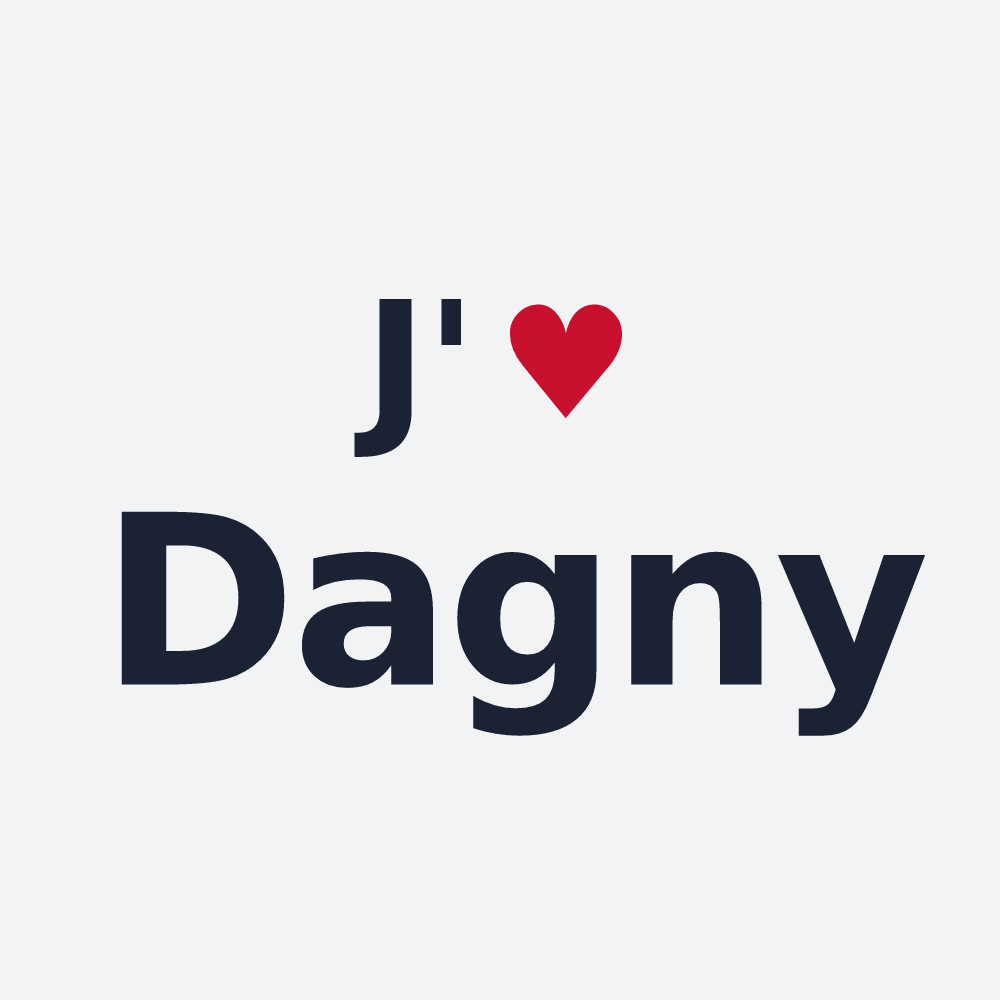 Poster personnalisé Dagny — design « J'aime Dagny » imprimé sur le poster