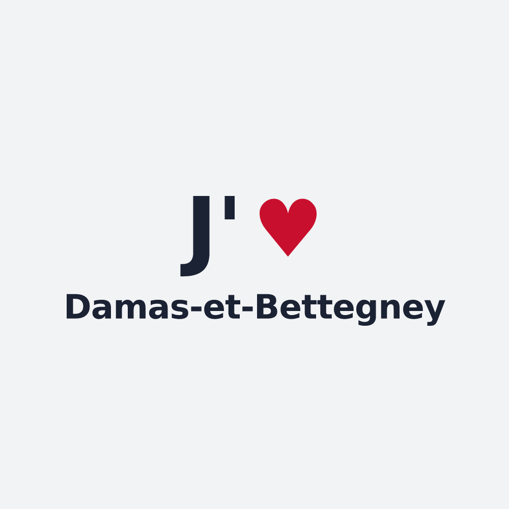 Poster personnalisé Damas-et-Bettegney — design J'aime Damas-et-Bettegney