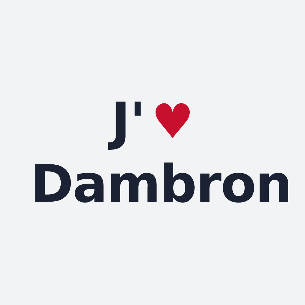 Poster personnalisé Dambron — design « J'aime Dambron » imprimé sur le poster