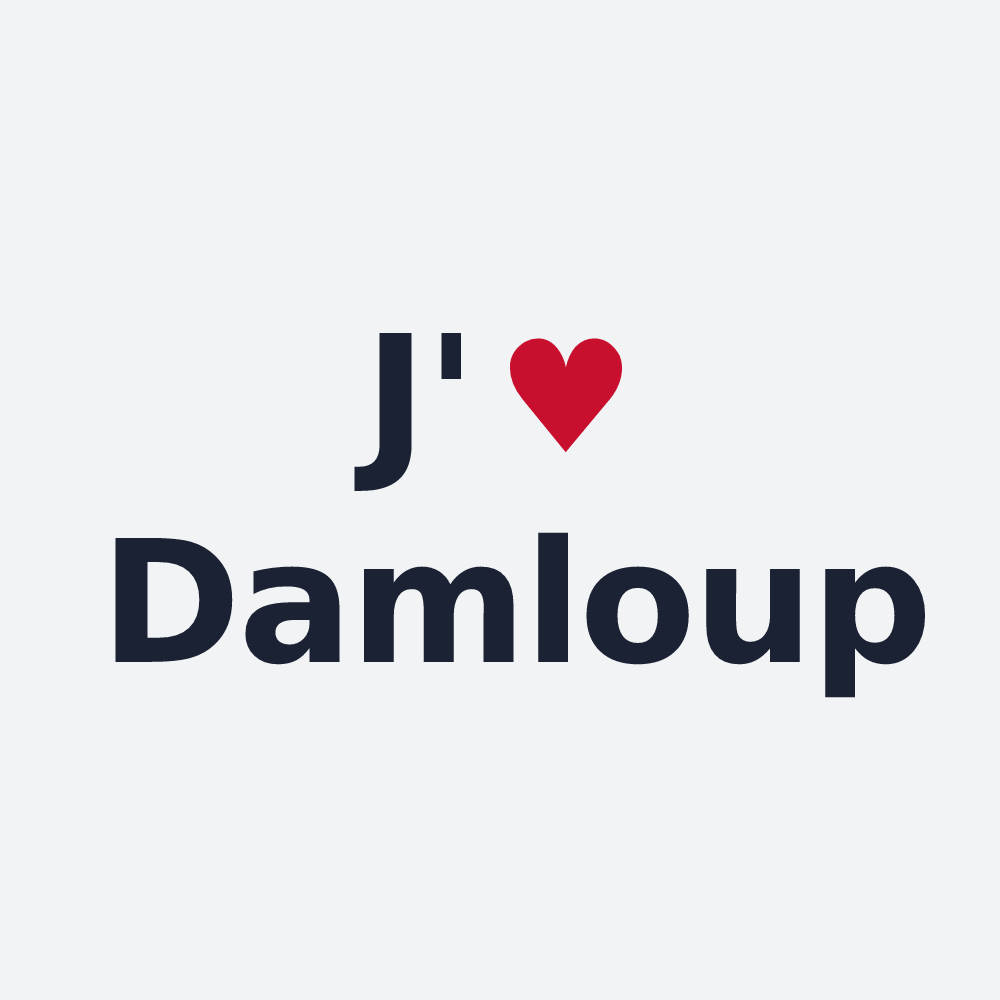 Poster personnalisé Damloup — design J'aime Damloup