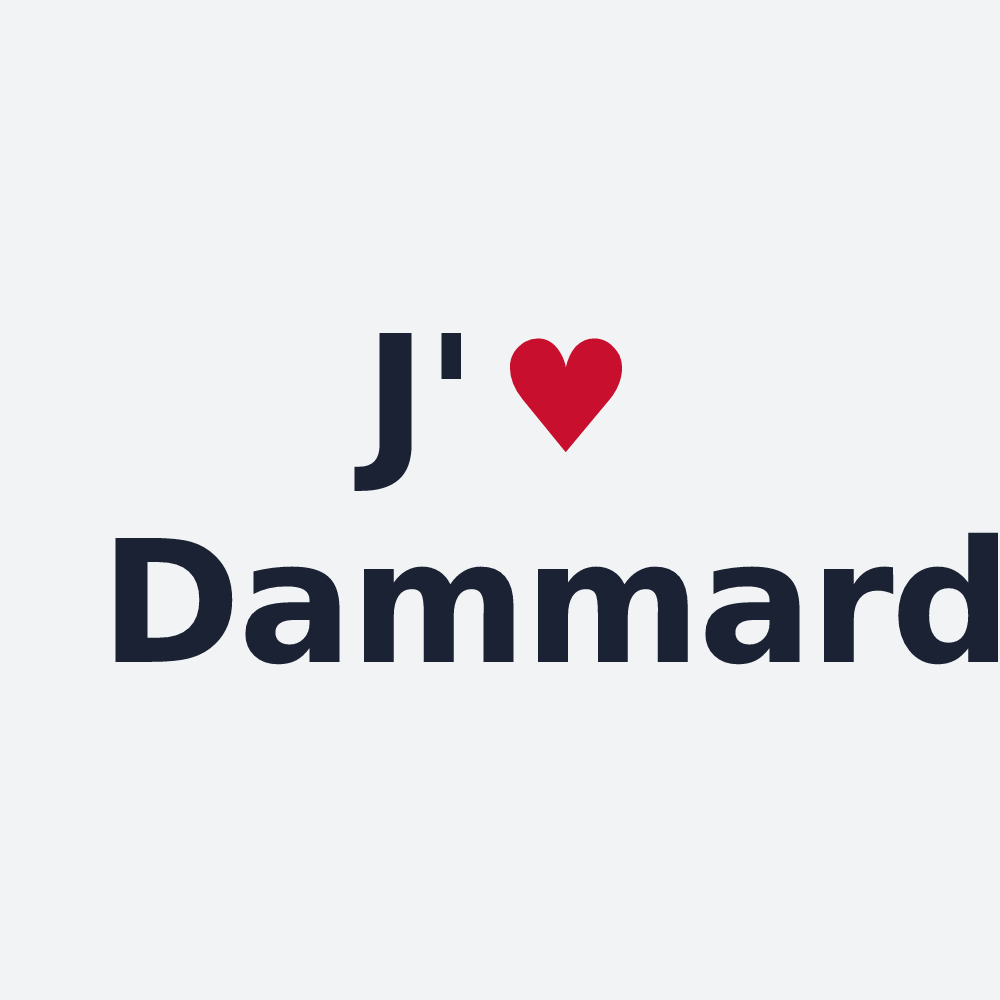 Poster personnalisé Dammard — design J'aime Dammard