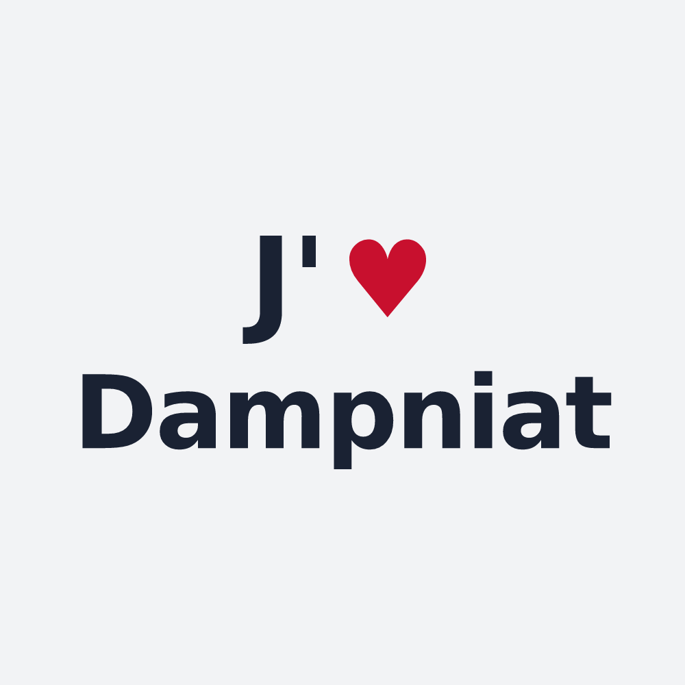 Poster personnalisé Dampniat — design J'aime Dampniat