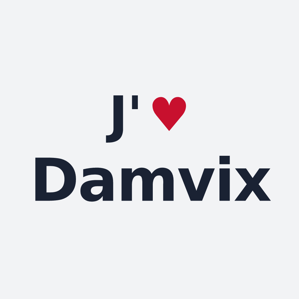 Poster personnalisé Damvix — design J'aime Damvix