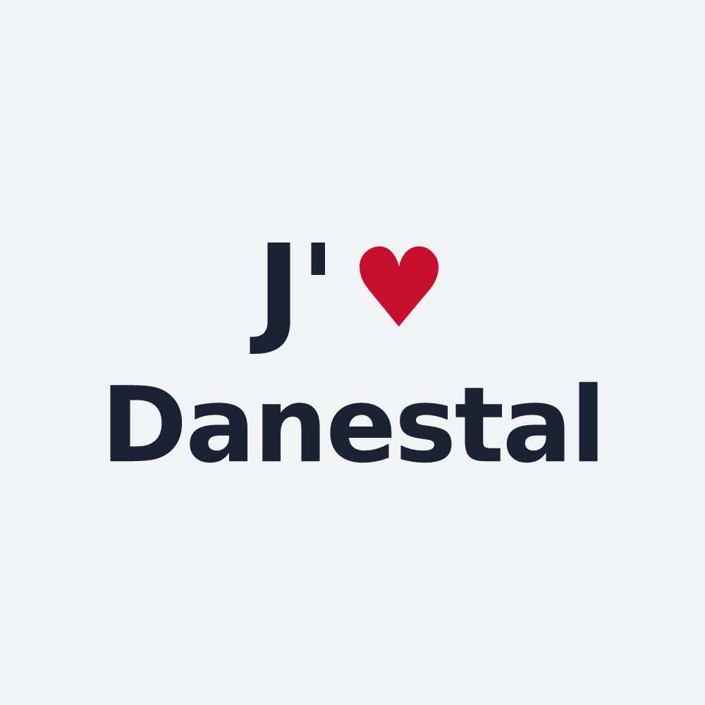 Poster personnalisé Danestal — design « J'aime Danestal » imprimé sur le poster