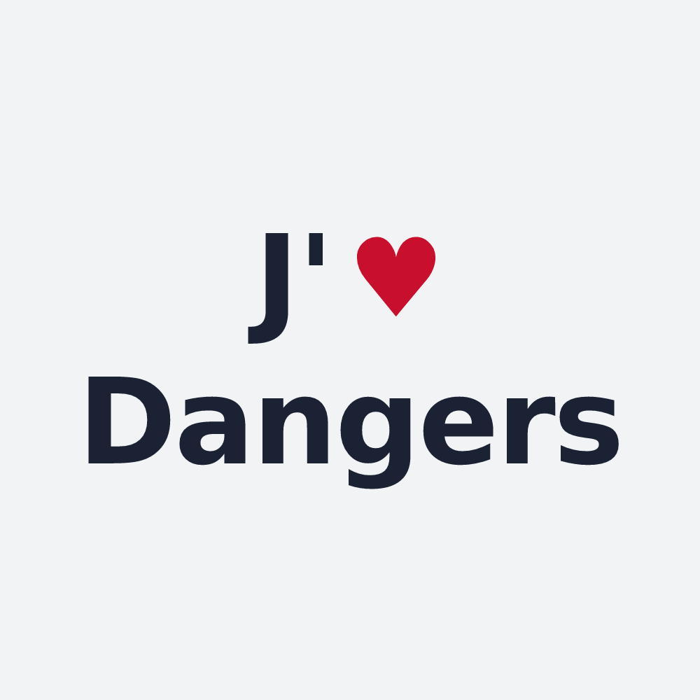 Poster personnalisé Dangers — design « J'aime Dangers » imprimé sur le poster