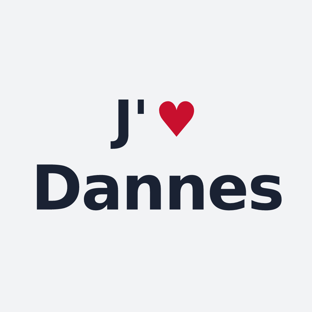 Poster personnalisé Dannes — design « J'aime Dannes » imprimé sur le poster