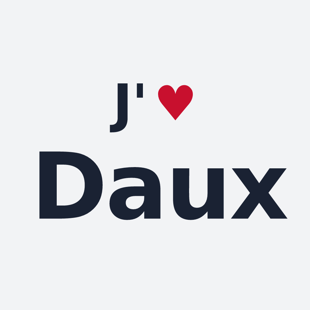 Poster personnalisé Daux — design « J'aime Daux » imprimé sur le poster