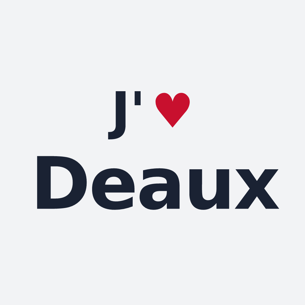 Poster personnalisé Deaux — design « J'aime Deaux » imprimé sur le poster