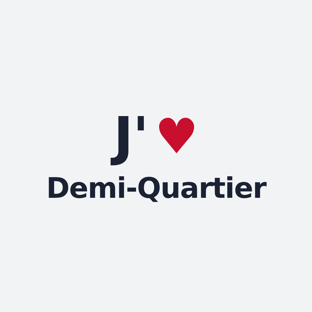 Poster personnalisé Demi-Quartier — design J'aime Demi-Quartier