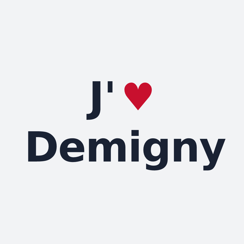Poster personnalisé Demigny — design « J'aime Demigny » imprimé sur le poster