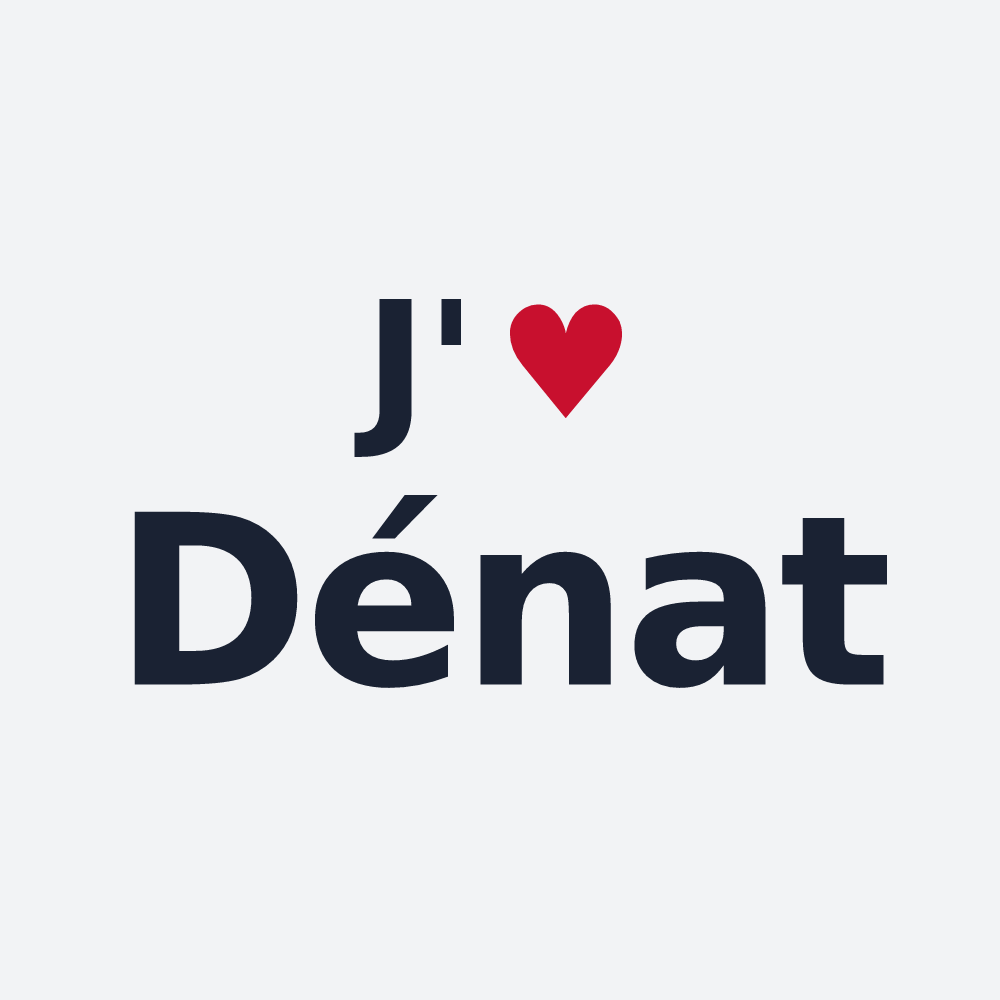 Poster personnalisé Dénat — design J'aime Dénat
