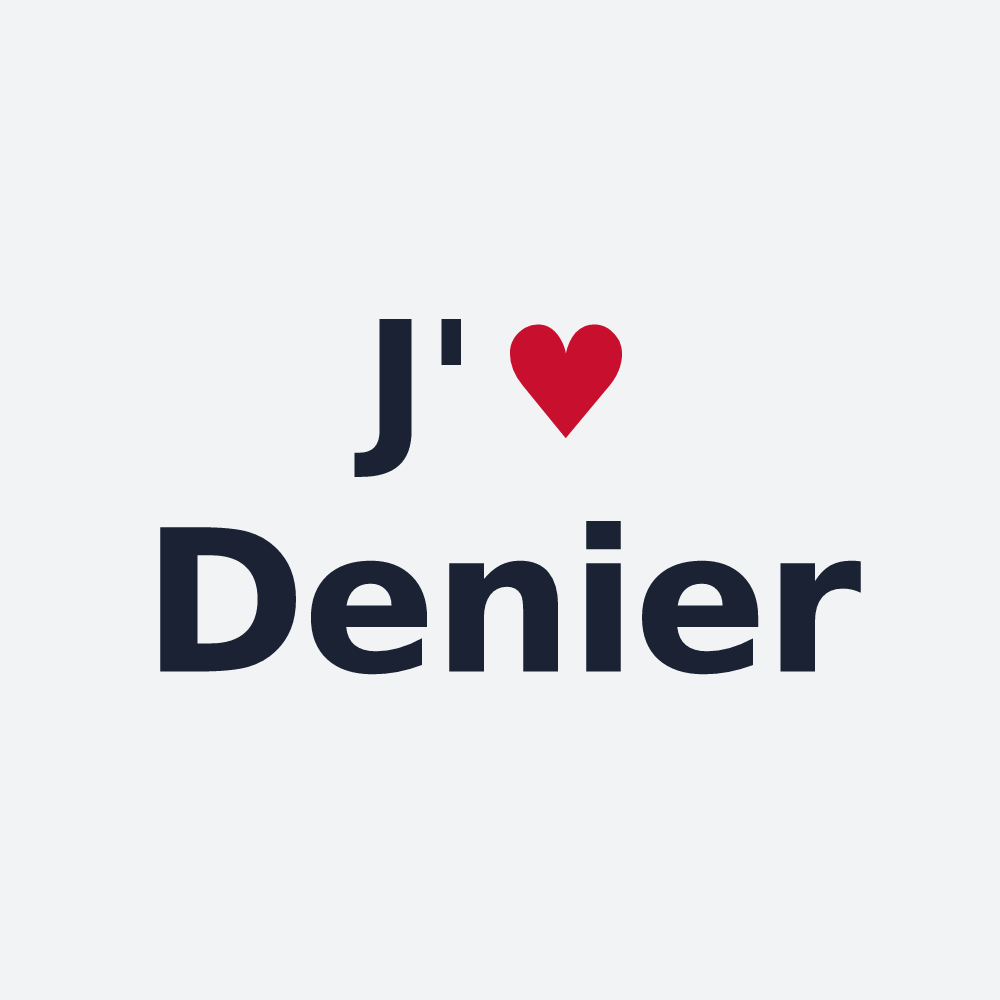 Poster personnalisé Denier — design J'aime Denier