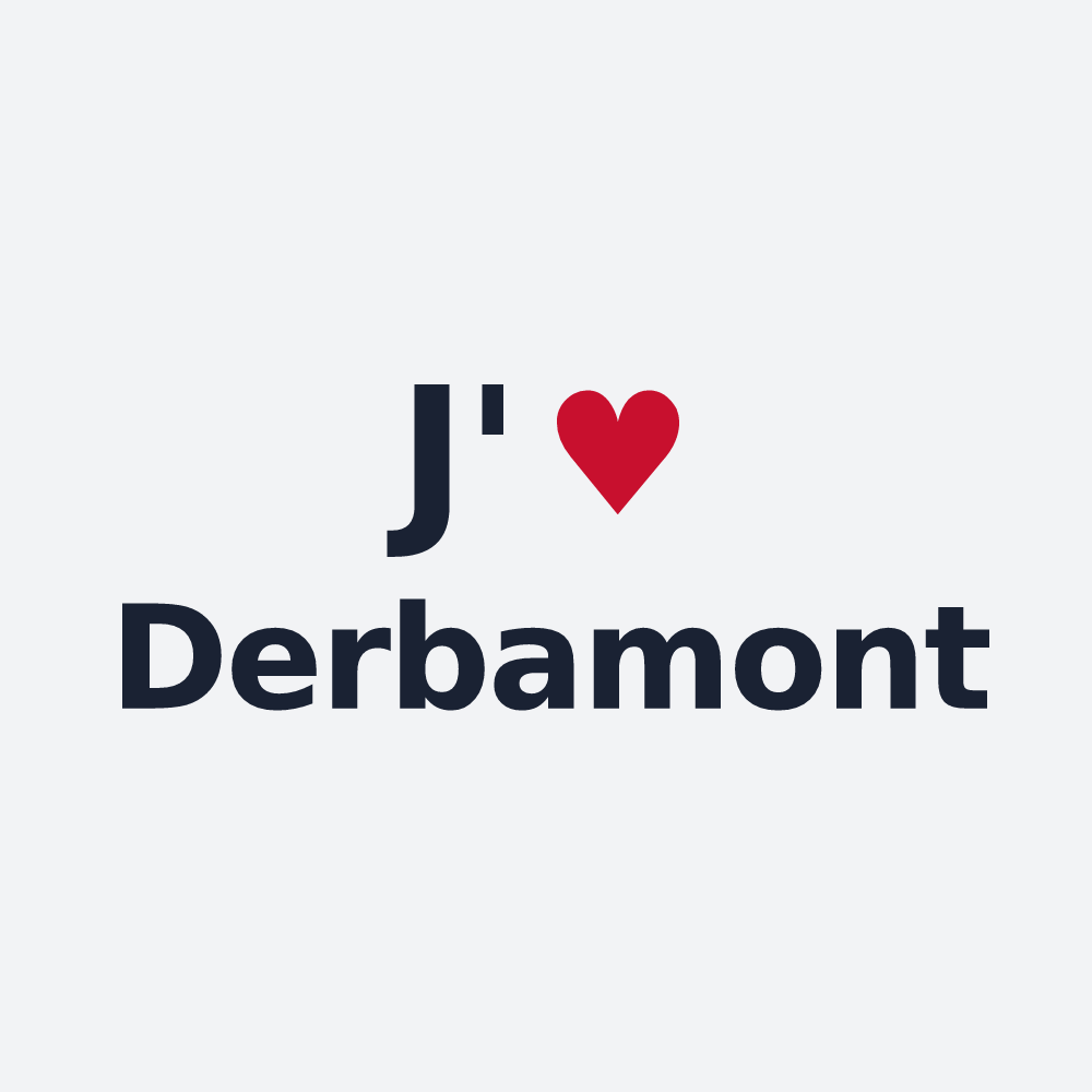 Poster personnalisé Derbamont — design « J'aime Derbamont » imprimé sur le poster