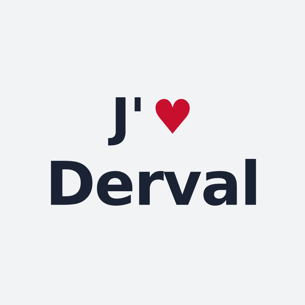 Poster personnalisé Derval — design « J'aime Derval » imprimé sur le poster