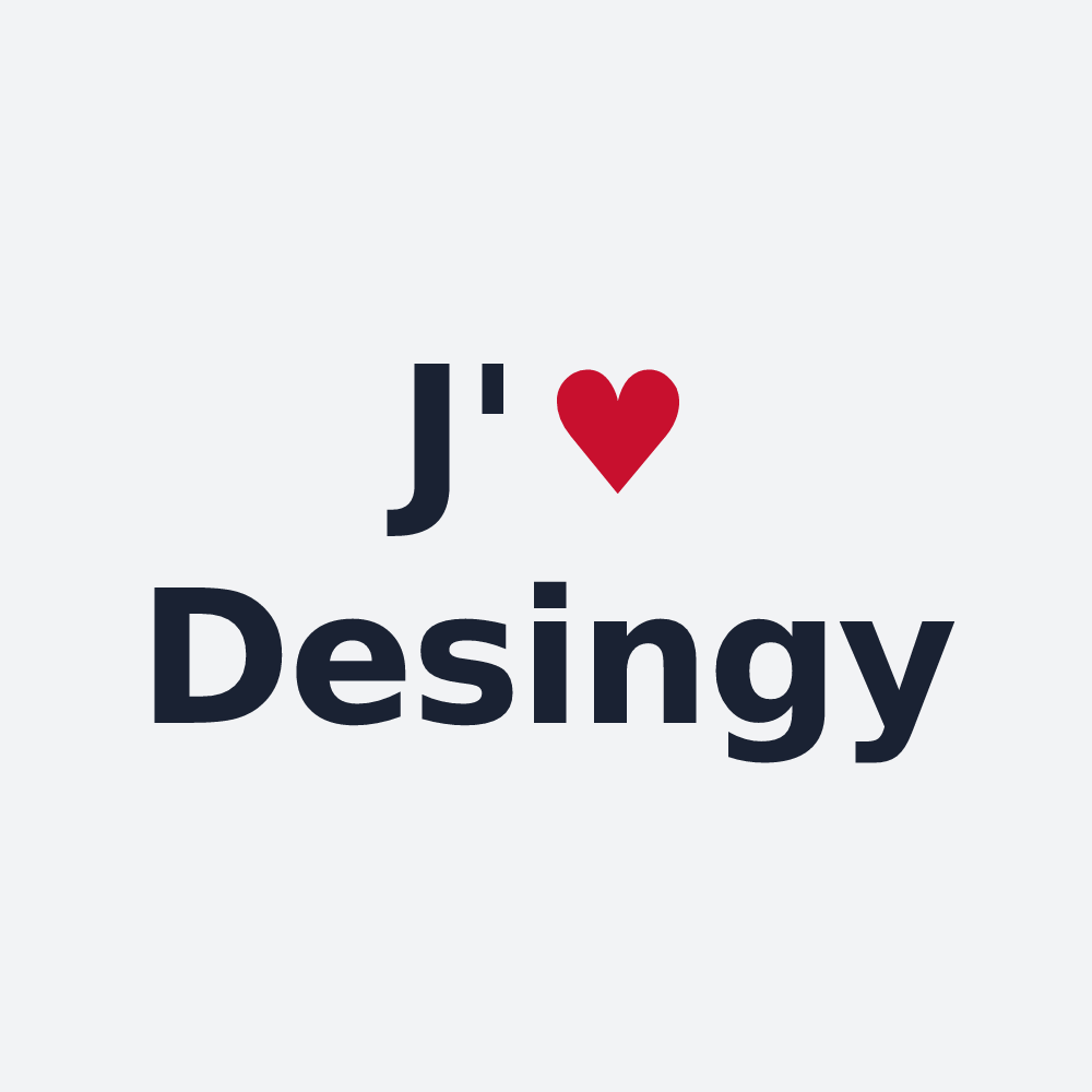 Poster personnalisé Desingy — design « J'aime Desingy » imprimé sur le poster