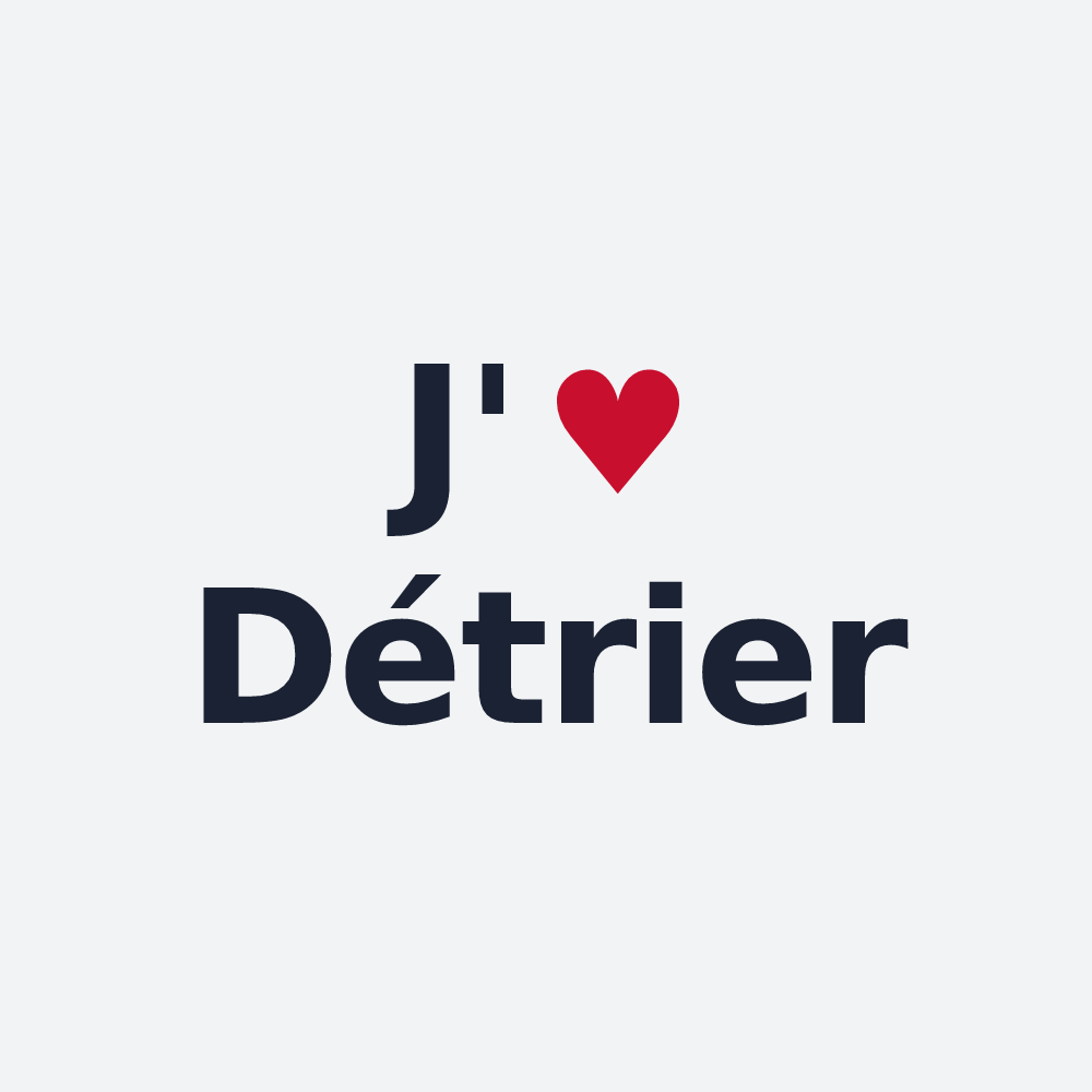 Poster personnalisé Détrier — design « J'aime Détrier » imprimé sur le poster