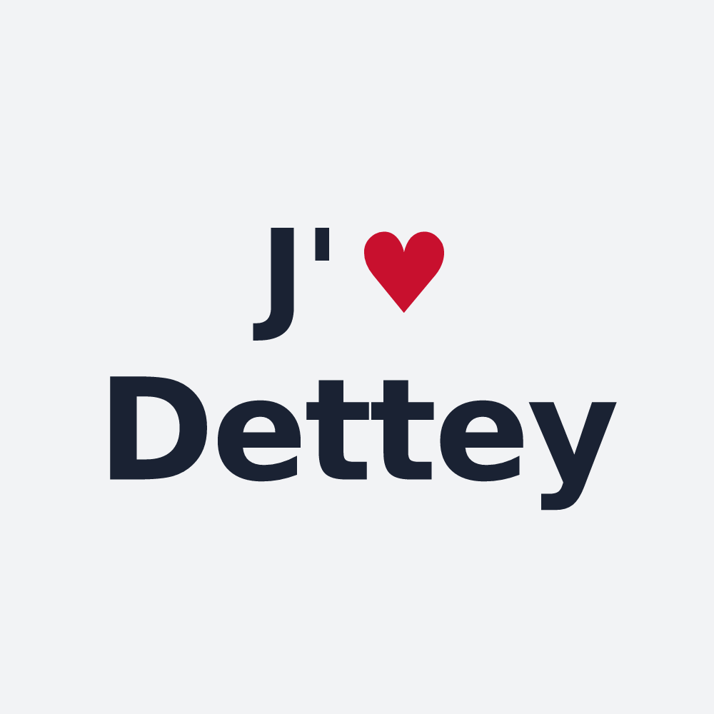 Poster personnalisé Dettey — design « J'aime Dettey » imprimé sur le poster
