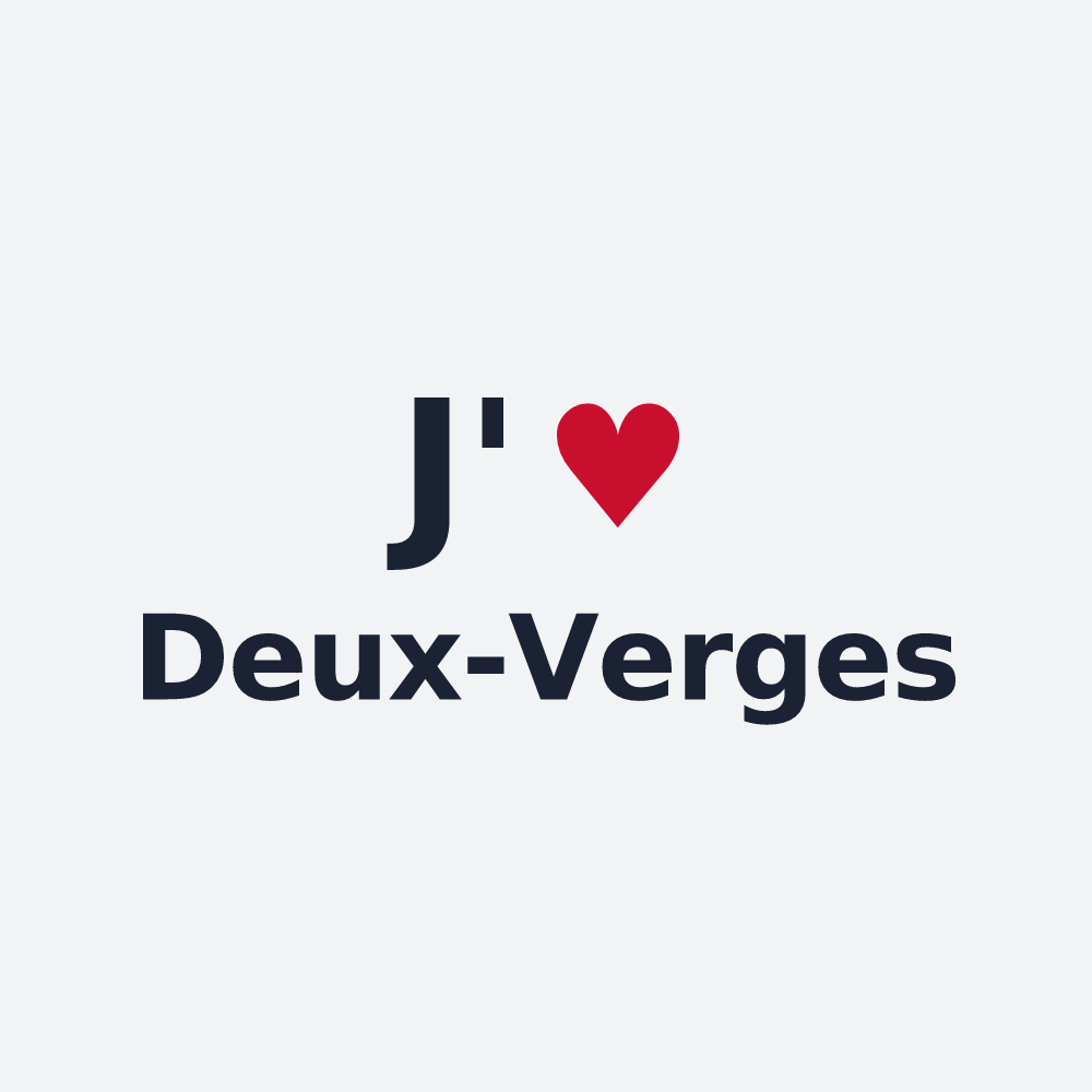 Poster personnalisé Deux-Verges — design « J'aime Deux-Verges » imprimé sur le poster