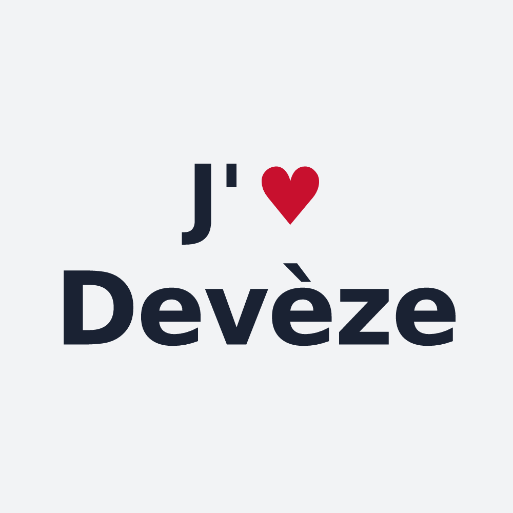 Poster personnalisé Devèze — design « J'aime Devèze » imprimé sur le poster