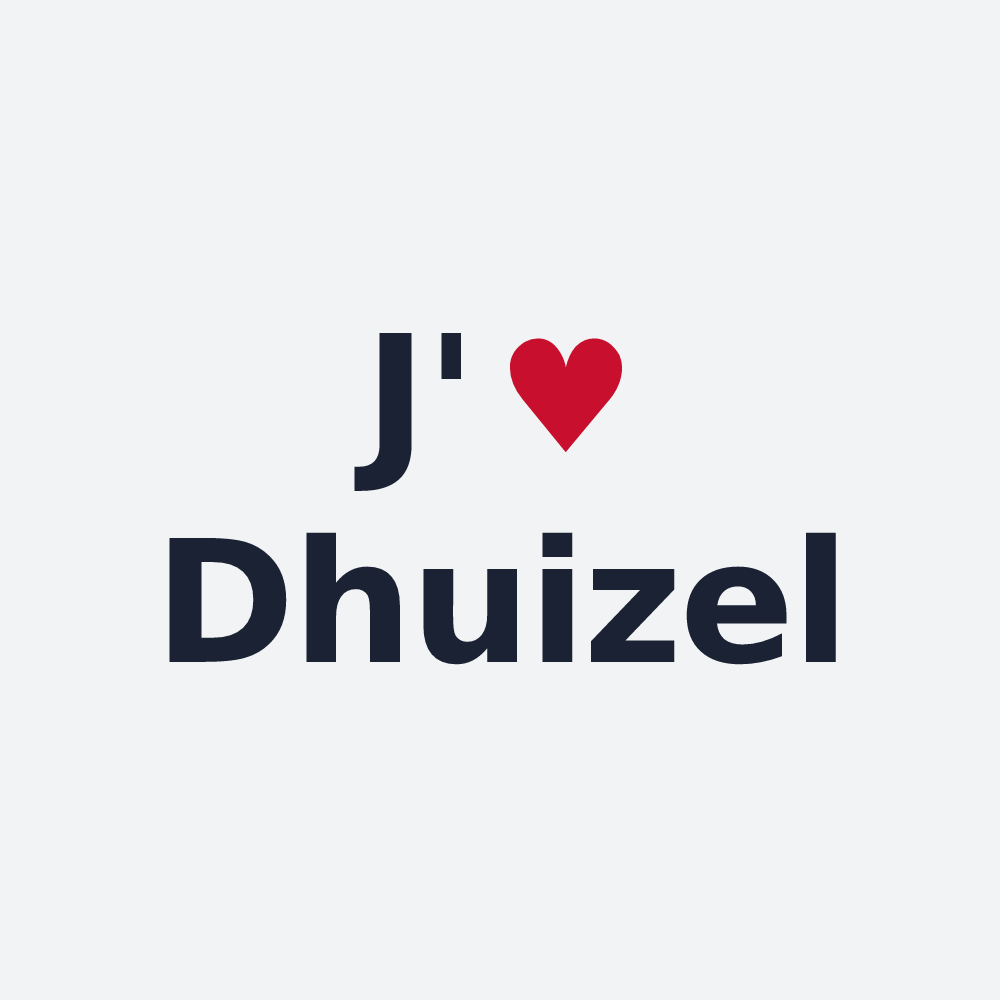 Poster personnalisé Dhuizel — design J'aime Dhuizel