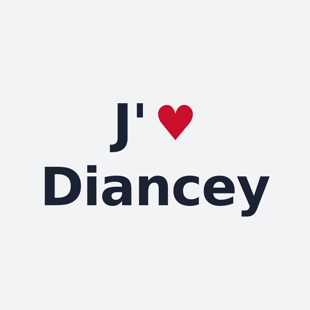 Poster personnalisé Diancey — design « J'aime Diancey » imprimé sur le poster