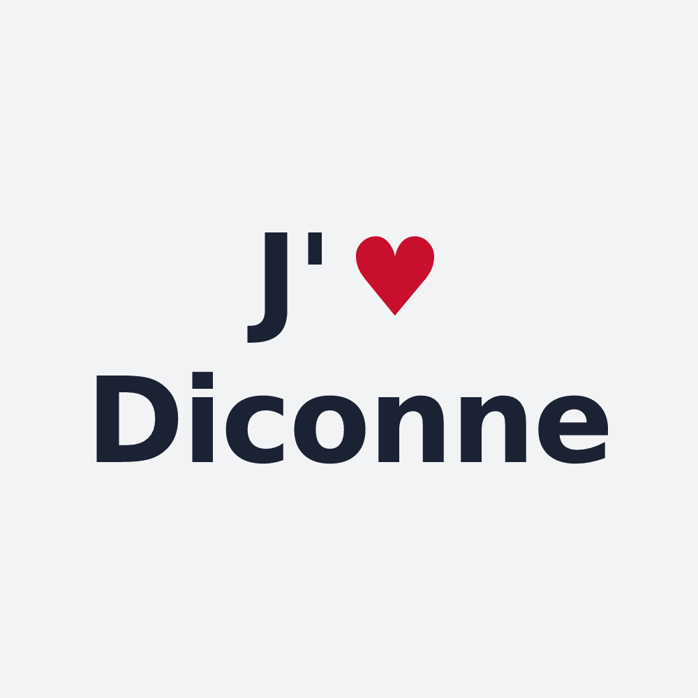 Poster personnalisé Diconne — design « J'aime Diconne » imprimé sur le poster