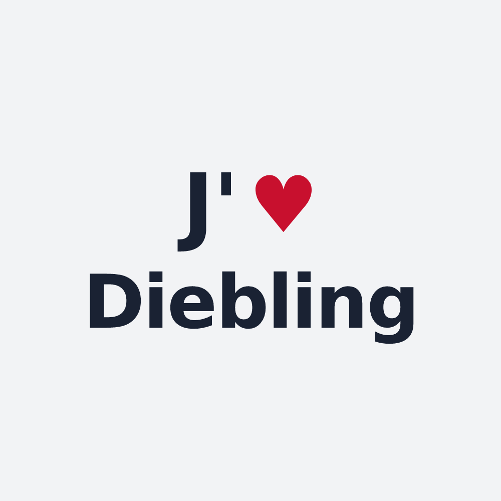 Poster personnalisé Diebling — design J'aime Diebling