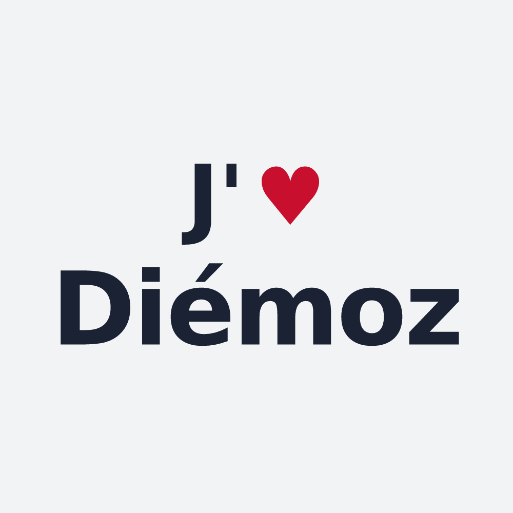 Poster personnalisé Diémoz — design « J'aime Diémoz » imprimé sur le poster
